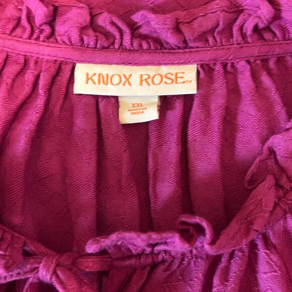 Y2K Knox Rose Women Top‎ 2X Magenta Boho Cottagecore Peasant Whimsical Festival - Picture 2 of 10